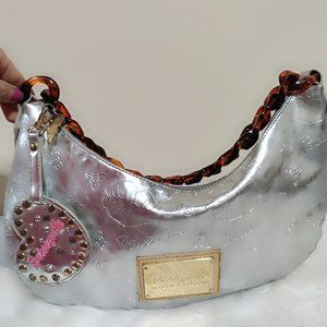 Betsey Johnson Silver Purse with Brown strap Betsey Johnson